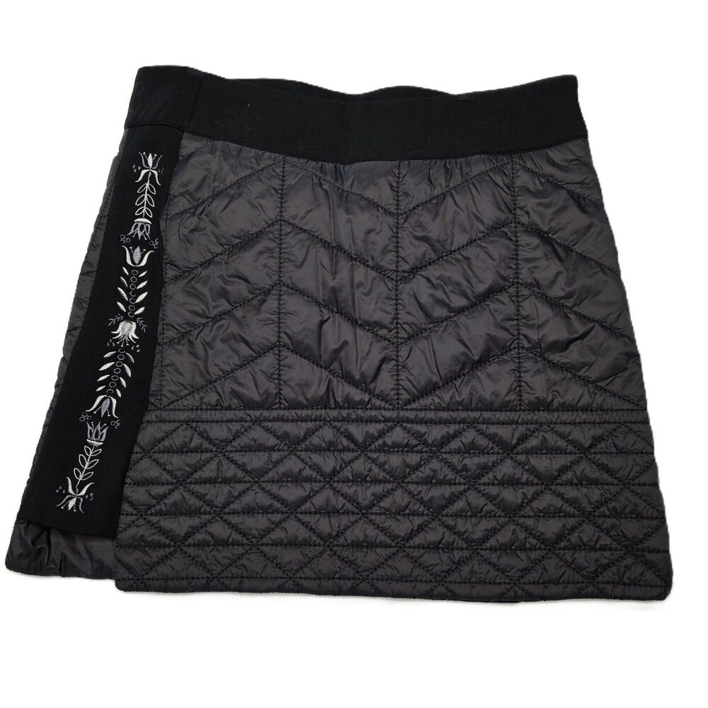 Krimson Klover Carving Skirt Black Insulated Quilted Nordic Mini Winter Small S